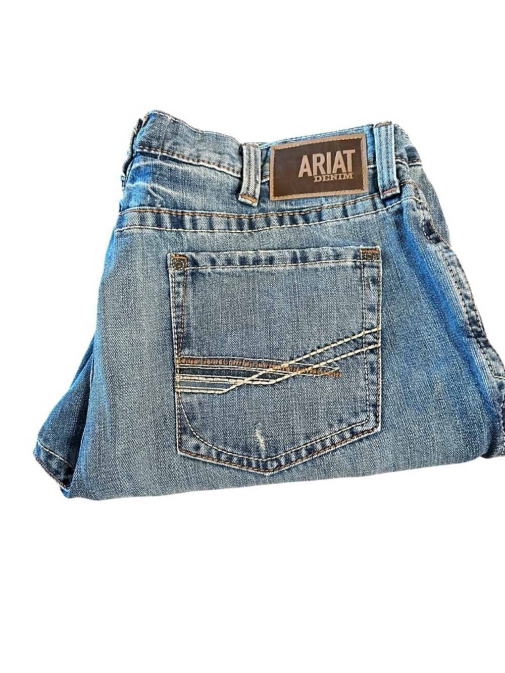 Ariat Men's Blue Bootcut Jeans Light Wash Tag Size 40x34 Measures 40x33 - Picture 7 of 16
